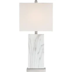 360 Lighting Connie Modern Table Lamps 25" High Set Of 2 White Faux Marble With USB Charging Ports Rectangular Shade For Living Room Office Desk House -Adesso Store GUEST 37795851 a560 44cb afbb 0dd0945ddc0c