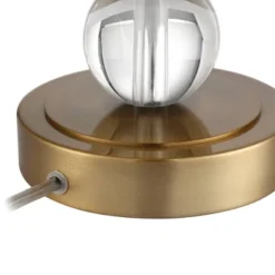 Vienna Full Spectrum Halston Buffet Table Lamp With Round Riser 36 1/4" Tall Crystal Ball Brass Off White Fabric Drum Shade For Bedroom Living Room -Adesso Store GUEST 37adc608 c876 424d 8b3b b74988d1011d