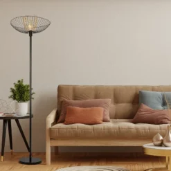 71" Demi Painted Metal 1-Light Floor Lamp With Black And Gold Painted Metal Shade - River Of Goods -Adesso Store GUEST 39f49004 366b 4b74 8ba9 4941c642b2b3