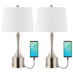 (Set Of 2) 26" Cooper Classic French Country Iron LED Table Lamp With USB Charging Port (Includes LED Light Bulb) - JONATHAN Y 14 (Set Of 2) 26" Cooper Classic French Country Iron LED Table Lamp With USB Charging Port (Includes LED Light Bulb) - JONATHAN Y -Adesso Store GUEST 3a0e4587 748d 48c9 b312 26e7e0023521