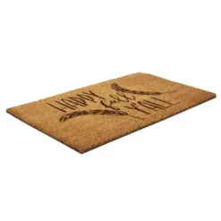 1'4" X 2'4" Happy Fall Y'all Indoor/Outdoor Coir Doormat Black/Brown - Entryways