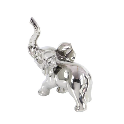 Amazing Animals Porcelain Standing Elephant Sculpture (12") - Olivia & May 3 Amazing Animals Porcelain Standing Elephant Sculpture (12") - Olivia & May - Image 3
