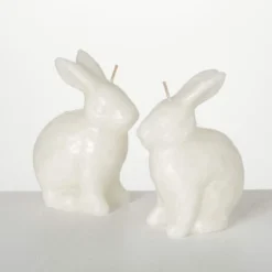 4.75"H Sullivans White Bunny Candle - Set Of 2, White -Adesso Store GUEST 3e764962 48b6 42b4 a195 16fc19556f2b