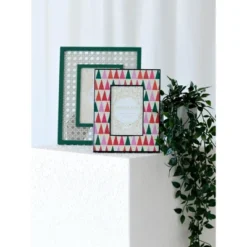 Shiraleah Celebration Geo Holiday Trees 4x6 Picture Frame