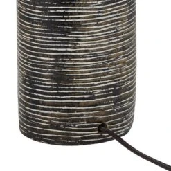 360 Lighting 24" High Mid Century Modern Farmhouse Rustic Table Lamps Set Of 2 Black Finish Oatmeal Shade Living Room Bedroom Bedside Nightstand House -Adesso Store GUEST 3eaaae85 3940 41f7 8fa6 6ef57b39b326