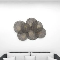 Metal Plate Overlapping Perforated Wall Decor Black - Olivia & May -Adesso Store GUEST 3f203378 0a7e 4e93 8985 584c6f4b4fe0