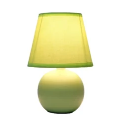 8.66" Petite Ceramic Orb Base Bedside Table Desk Lamp With Matching Tapered Drum Fabric Shade Green - Creekwood Home -Adesso Store GUEST 40d92f04 ea61 4c1c b5b2 853ca487c125