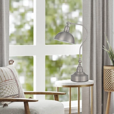 Metal Adjustable Desk Lamp Brushed Steel - Cal Lighting 1 Metal Adjustable Desk Lamp Brushed Steel - Cal Lighting