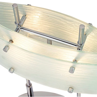 Possini Euro Design Charles Street Modern Desk Lamp 23" High Chrome Satin Nickel Frosted Slump Glass Shade For Bedroom Living Room Bedside Nightstand 3 Possini Euro Design Charles Street Modern Desk Lamp 23" High Chrome Satin Nickel Frosted Slump Glass Shade For Bedroom Living Room Bedside Nightstand - Image 3