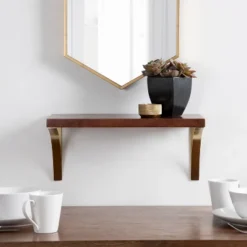 18" X 8" Bellingham Wood Decorative Wall Shelf Walnut Brown - Kate & Laurel All Things Decor -Adesso Store GUEST 422ebd10 03cf 41e2 9d87 50c7057e68b5