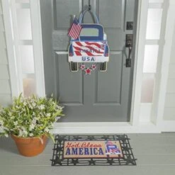 Evergreen Indoor Outdoor Patriotic 4th Of July Bundle Set Of 4 - Door Hanger Door Decor Truck Sassafras Doormat Frame And Sassafras Insert -Adesso Store GUEST 4240b57d 3722 4a01 bda8 72993d5b4360