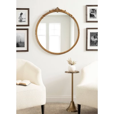 30" X 30" Marchon Framed Wall Mirror Gold - Kate & Laurel All Things Decor 4 30" X 30" Marchon Framed Wall Mirror Gold - Kate & Laurel All Things Decor - Image 4