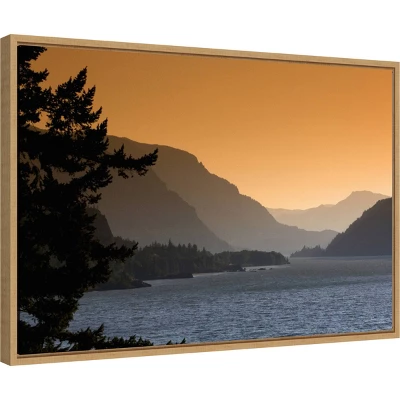 23" X 16" Scenic View Of The Columbia River Gorge By David Frazier Danita Delimont Framed Canvas Wall Art - Amanti Art 1 23" X 16" Scenic View Of The Columbia River Gorge By David Frazier Danita Delimont Framed Canvas Wall Art - Amanti Art