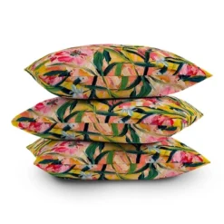 16"x16" Nadar Musa Chinoiserie Square Throw Pillow Pink - Deny Designs -Adesso Store GUEST 44764bff 01dc 45e1 9586 b0a5aebb6565