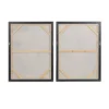 Set Of 2 Canvas Abstract Mid-Century Modern Geometric Framed Wall Arts With Black Frame Cream - The Novogratz