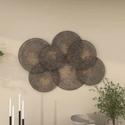 Metal Plate Overlapping Perforated Wall Decor Black - Olivia & May -Adesso Store GUEST 44dc27fe 18a0 46f7 8d3c 669b972e9ab8