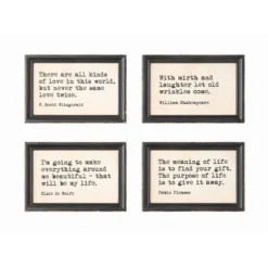 9" X 6" (Set Of 4) Quotes Wood Framed Decorative Wall Art - Storied Home -Adesso Store GUEST 463c1487 0231 4225 a8e9 4596ca386a5c