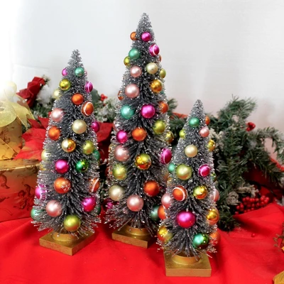Christmas 16.5" Silver Rainbow Trees Putz Village Retro Cody Foster - Decorative Figurines 2 Christmas 16.5" Silver Rainbow Trees Putz Village Retro Cody Foster - Decorative Figurines - Image 2