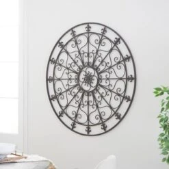 Metal Fleur De Lis Scrollwork And Wall Decor Black - Olivia & May -Adesso Store GUEST 4c9a9810 3ac9 4bbf b119 39ae87e2eff6