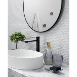 34" Hubba Round Wall Mirror Titanium - Umbra -Adesso Store GUEST 4d005050 0b36 4cc2 8abd 1b3adc3fdef2