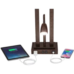 Possini Euro Design Possini Euro Deacon Bronze Gooseneck Lamps With USB And Outlet Set Of 2 -Adesso Store GUEST 4db32ed7 0804 479a af43 afecd341a8a6