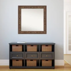 32" X 32" Non-Beveled Bridge Brown Wood Wall Mirror - Amanti Art -Adesso Store GUEST 4dca6a61 bded 4172 b5e7 6636181d6182