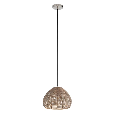 12.75" 1-Light Gloriana Pendant Rattan Brown - River Of Goods 8 12.75" 1-Light Gloriana Pendant Rattan Brown - River Of Goods - Image 8