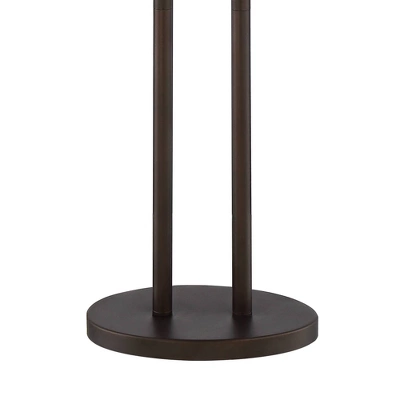 Franklin Iron Works Roscoe Modern Floor Lamp Standing 62" Tall Oil Rubbed Bronze Twin Pole White Drum Shade For Living Room Bedroom Office House Home 4 Franklin Iron Works Roscoe Modern Floor Lamp Standing 62" Tall Oil Rubbed Bronze Twin Pole White Drum Shade For Living Room Bedroom Office House Home - Image 4