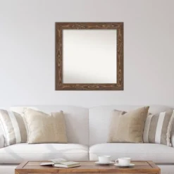 32" X 32" Non-Beveled Bridge Brown Wood Wall Mirror - Amanti Art -Adesso Store GUEST 51e133e3 518e 4e9a b55b cf1f9fcf8732