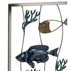 Set Of 2 Metal Fish Wall Decors Blue - Olivia & May