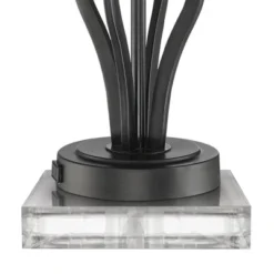 360 Lighting Heather Modern Accent Table Lamps Set Of 2 With Square Risers 22 1/2" High Iron USB And AC Power Outlet In Base Off White Glass For Desk -Adesso Store GUEST 540fc094 2743 40d9 896a 91bf2d75d8ab