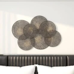Metal Plate Overlapping Perforated Wall Decor Black - Olivia & May -Adesso Store GUEST 54e58c41 d6b2 4743 884b 6dfe45c11e94