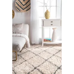 NuLOOM Sheba Cotton Diamond Shaggy Area Rug -Adesso Store GUEST 55650d9d 5cf9 492c a50a 019228033d20