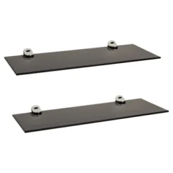 (Set Of 2) 16" X 6" Floating Glass Shelves With Brackets - Danya B. -Adesso Store GUEST 55cac790 760c 47a0 926e 59371a873b5b