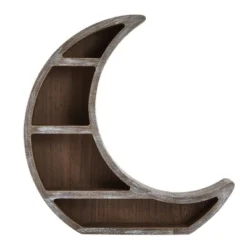 Wooden Moon Shelf, Rustic Wall Home Decor, Crystal Holder For Stones Display And Essential Oils (13 X 13 X 2 In) -Adesso Store GUEST 584069d1 6831 4d22 8dea 2d3159335494
