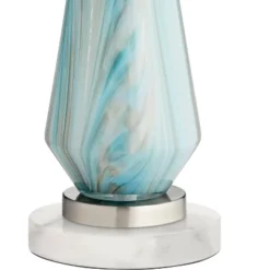 Possini Euro Design Jaime Coastal Table Lamp With Round White Marble Riser 26" High Blue Gray Drum Shade For Bedroom Living Room Office House Home 9 Possini Euro Design Jaime Coastal Table Lamp With Round White Marble Riser 26" High Blue Gray Drum Shade For Bedroom Living Room Office House Home -Adesso Store GUEST 58e1e4c2 bb50 4a88 8d98 4d8e75a3c6dd