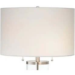 Possini Euro Design Fritz Modern Table Lamp 26 1/2" High Silver Clear Glass Column With USB And AC Power Outlet In Base Drum Shade For Bedroom Desk 13 Possini Euro Design Fritz Modern Table Lamp 26 1/2" High Silver Clear Glass Column With USB And AC Power Outlet In Base Drum Shade For Bedroom Desk -Adesso Store GUEST 5cdb1959 336d 4d28 80b8 7fd77310c8d7