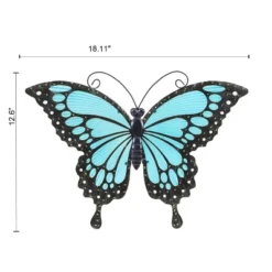 LuxenHome Blue Butterfly Glass And Metal Outdoor Wall Decor 7 LuxenHome Blue Butterfly Glass And Metal Outdoor Wall Decor -Adesso Store GUEST 5e792875 619a 4234 add0 f0d35be5246f