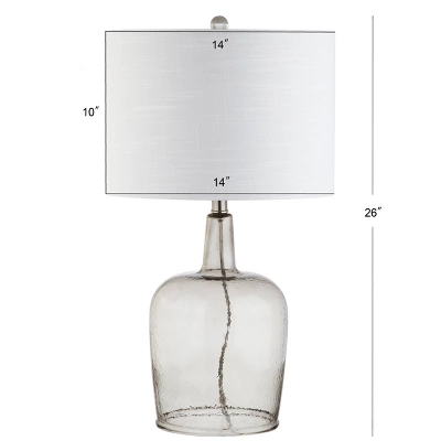 26" Glass Augustine Table Lamp (Includes LED Light Bulb) Gray - JONATHAN Y 3 26" Glass Augustine Table Lamp (Includes LED Light Bulb) Gray - JONATHAN Y - Image 3