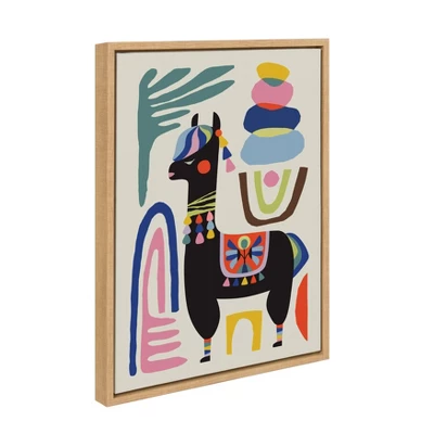 18" X 24" Sylvie Llama Mesatawe Framed Canvas Wall Art By Rachel Lee Natural - Kate And Laurel 1 18" X 24" Sylvie Llama Mesatawe Framed Canvas Wall Art By Rachel Lee Natural - Kate And Laurel
