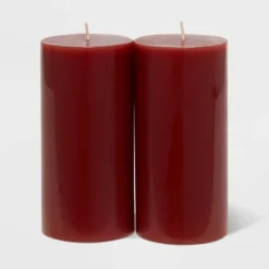 2pk Pillars Warm Cider & Cinnamon Red - Threshold™ -Adesso Store GUEST 5fecdd6e 5da9 48e9 866c c72973a56b09