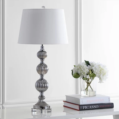31" Glass Vivienne Triple Sphere Table Lamp (Includes LED Light Bulb) Gray - JONATHAN Y 2 31" Glass Vivienne Triple Sphere Table Lamp (Includes LED Light Bulb) Gray - JONATHAN Y - Image 2