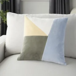 Mina Victory Life Styles Abstract Color Block Indoor Throw Pillow 18" X 18" -Adesso Store GUEST 617e4dad 54b1 4ca2 ab35 3ba61e489df5