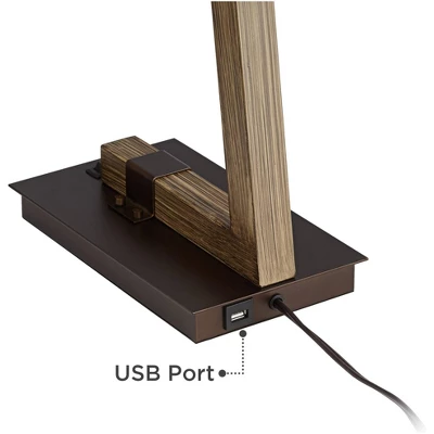 Franklin Iron Works Tribeca Rustic Farmhouse Table Lamp 25" High Metal With USB Charging Port Light Mica Drum Shade For Bedroom Living Room Bedside 6 Franklin Iron Works Tribeca Rustic Farmhouse Table Lamp 25" High Metal With USB Charging Port Light Mica Drum Shade For Bedroom Living Room Bedside - Image 6