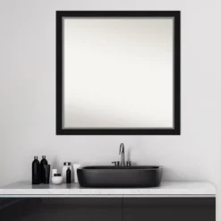 29" X 29" Non-Beveled Eva Narrow Bathroom Wall Mirror Black - Amanti Art -Adesso Store GUEST 653cf3e2 2dda 4d93 89b6 1e3a499c1da6
