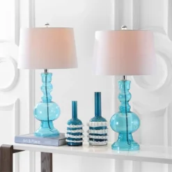 28.5" (Set Of 2) Genie Glass Table Lamps (Includes LED Light Bulb) - JONATHAN Y