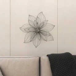 Modern Metal Floral 3D Wire Wall Decor With Crystal Embellishments Black - Olivia & May -Adesso Store GUEST 67ef5862 e3bd 4633 93db fa119a3781bb