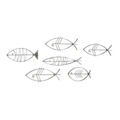 Set Of 6 Metal Fish Indoor Outdoor Wire Wall Decors Black - Olivia & May -Adesso Store GUEST 67fd243b a752 493a 98e2 f433be1de6fb