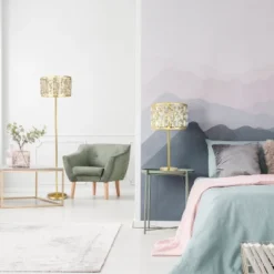 63" Cleo Glam Gold Metal And Faceted Crystal Drum Shade Floor Lamp - River Of Goods -Adesso Store GUEST 6b0bd8bb e251 4754 be6c fc8c4c77f958