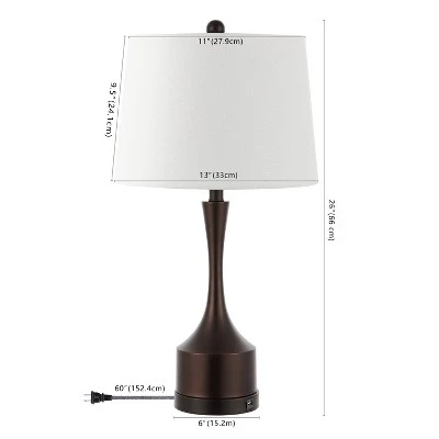 (Set Of 2) 26" Cooper Classic French Country Iron LED Table Lamp With USB Charging Port (Includes LED Light Bulb) - JONATHAN Y 2 (Set Of 2) 26" Cooper Classic French Country Iron LED Table Lamp With USB Charging Port (Includes LED Light Bulb) - JONATHAN Y - Image 2